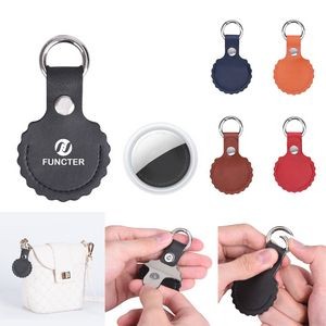 PU Key Tag Tracker Cover Key Ring Access Card Sleeve Anti-Lost Protector Holder Carabiner Clip