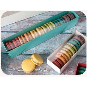 Macaroon Box For 5 Macaroons Paper Box W/ PVC Cover