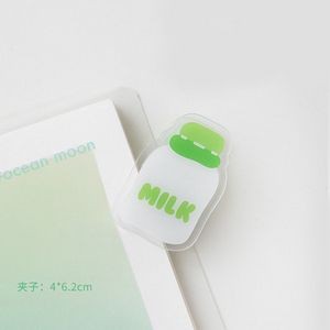 Milk Bottle Shaped Acrylic Album Memo Clip Bag Binder Sealing Clip Food Bag Clamp-Two Sides Printing
