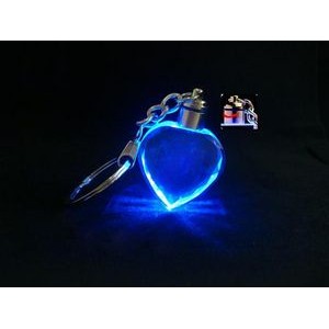 Heart Shape Crystal LED Crystal Key Chain