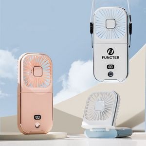 Mini Handheld Fan With Lanyard Power Bank Rechargeable Portable Fan Phone Holder