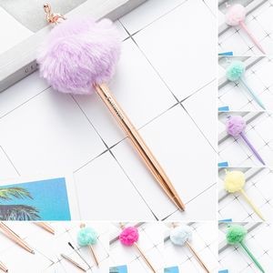 Pompom Cute Fluffy Ballpoint Pen with Flamingo Tops