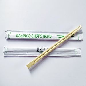Bamboo Disposable Chop Sticks Fast Food Chopsticks 0.189 x 9.062 Inch W/ Paper Packing
