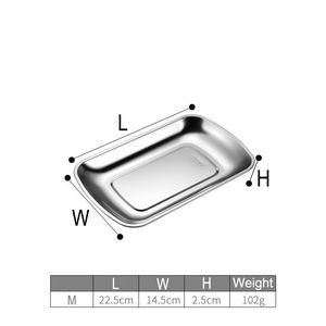 8.86 Inch Stainless Steel Rectangular Thickened Tray Stainless Steel Metal Tray