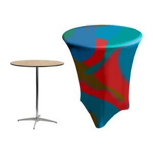 35 x 43 Inch Custom Printed Table Cover With Leg, Spandex Cocktail Table Cover
