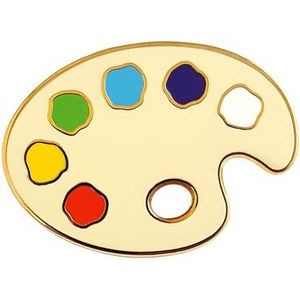 Custom Painter Palette Shaped Cute Enamel Lapel Pins Brooch Pin Badge W/Butterfly Clutch Tie Tack