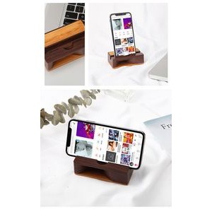 Cell Phone Stand W/Sound Amplifier Natural Bamboo Wooden Desktop Mobile Phone Holder (Sound Stand)