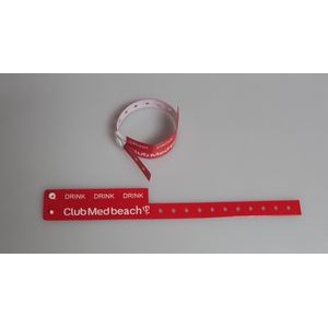 PVC Disposable Identification Bracelet W/ 3 Detachable 'Coupons'