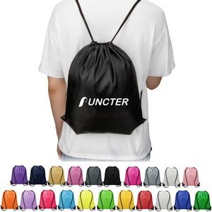 6.6 x 9.4 Inch 210D Polyester Drawstring Backpack for Party Gym Sport Trip