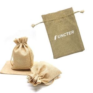 Custom Size Jute Bag With Drawstring Gift Bag 4.5" x 5.5"