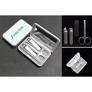 4 in 1 Stainless Steel Professional Pedicure Kit Nail Scissors Grooming Kit With White Box Mirror