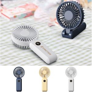 Foldable Mini Handheld Fan With Battery Display Rechargeable Portable Fan Adjustable Wind Speed