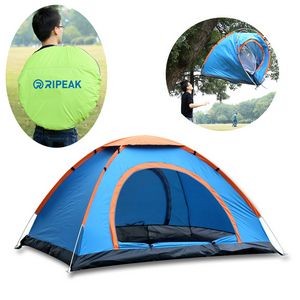 Automatic Dome Tent Portable Cabana Beach Tent W/Double Doors Fits 4 People(Carry Bag Included)