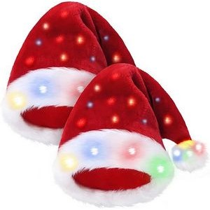 Funny Santa Hat,Christmas Hat, Changing Light up LED Lights for Adults and Kids