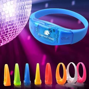 Button control LED Luminous Silicone Bracelet Rave Concert Birthday Carnival Party Favors Gift