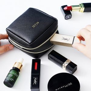 PU Leather Zipper Makeup Bag Handle Bag Lipstick Storage Pouch