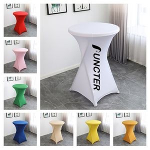 30 x 43 Inch Spandex Cocktail Table Cover, Custom Printed Table Cover With Leg
