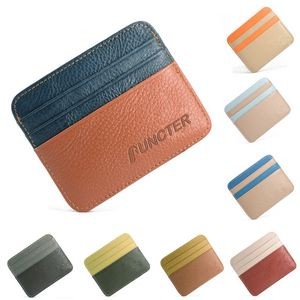 Mixed Color Slim Leather Credit Card Holder Money Clip