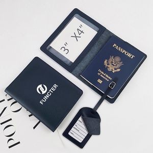 Soft Leather Passport Cover Luggage Tag Package Set Travel Suits Passport Holder