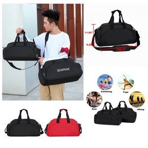 Wet and Dry Separated Nylon Tote Bag Swimming Bag Gym Bag for Beach/Fitness/Travel(Size L)