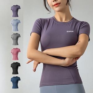 Women's Short Sleeve Yoga Athletic Shirt Cropped Sweatshirt