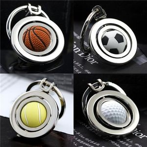 Soccer/Basketball/Golf/Tennis Design Spinning Metal Key Chains