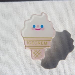 Ice Cream Shaped Acrylic Album Memo Clip Bag Binder Sealing Clip Food Bag Clamp-Two Sides Imprint