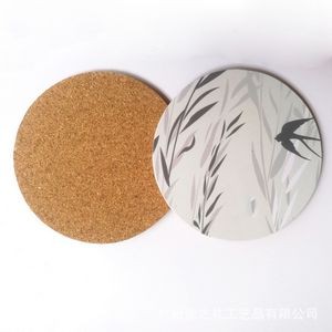 Custom Size Round Shape Full Color Cork Coaster