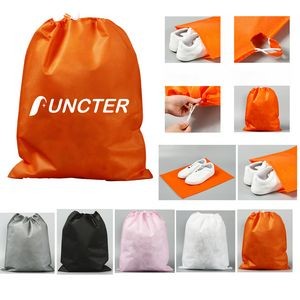 17.7" x 21.7" Non-Woven Drawstring Bag Travel Storage Bags For Clothes Shoes