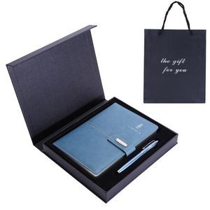 Business Notebook A5 Notepad Imitation Leather PU Office Diary Signature Pen Set Gift Box