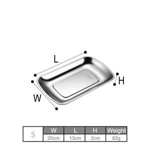 7.88 Inch Stainless Steel Rectangular Thickened Tray Stainless Steel Metal Tray