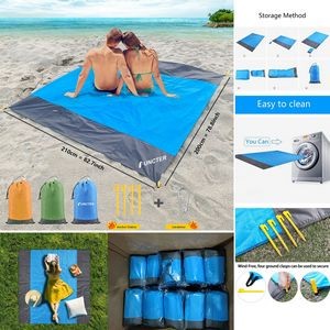 78.8 x 82.74 inch Large Sand Free Travel Beach Blanket Pocket Blanket- 100% Waterproof Beach Mat