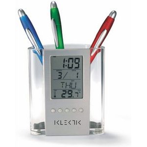 Creative LED Thermometer Gauge Pen Stand