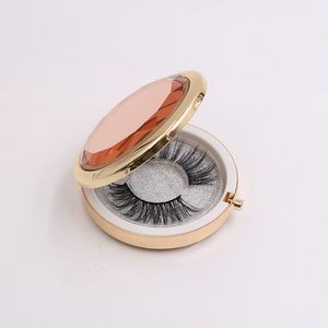 Round Eyelash Box W/A Mirror