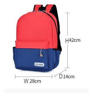 Double Color Middle School Student School Backpack Shopping Bag Pupils Backpack