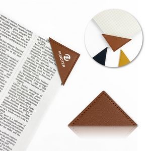 PU Leather Triangle Page Corner Bookmark for Reading Lover, Reader