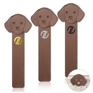 PU Leather Dog Bookmark Classic Stitched Bookmark Page Markers Reading Gifts