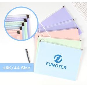Colorful Zip Plastic Envelopes A4 Zipper Document Folder Letter File Folders Expanding Envelope