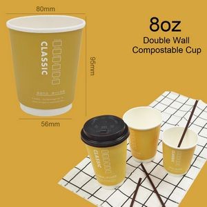 8 Ounce Double Wall Compostable Paper Cup