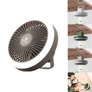 Indoor/Outdoor Portable Hanging Camping Light Rechargeable Desk Fan Small Ceiling Fan