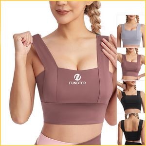 Women's Yoga Sports Bra Strappy Bralette Bra Running Vest Athletic Shirt