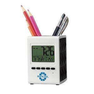 Creative Digital Thermometer Pen Holder Calendar Clock
