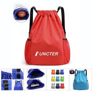 19.7 x15.7 inch Drawstring Backpack with Mesh Side Pockets Large Capacity Sports Bags Waterproof Bag