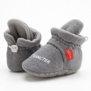 Cotton Baby Booties With Gripper Soles (0-6m)