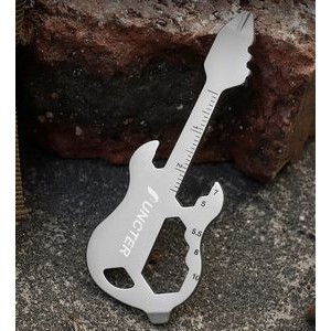 12 in 1 Stainless Steel Guitar Shape Keychain Multitool