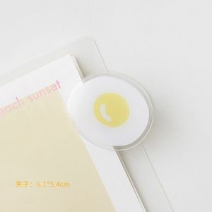 Fried Egg Shaped Acrylic Album Memo Clip Bag Binder Sealing Clip Food Bag Clamp-Two Sides Printing