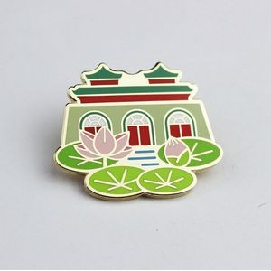 Custom Palace Shaped Cute Enamel Lapel Pins Brooch Pin Badge W/Butterfly Clutch Tie Tack