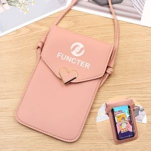 Touch Screen PU Leather Purse Bag Small Crossbody Bag Mini Messenger Bag Single Shoulder Handbag