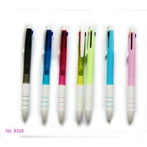 3 Ink Colors Retractable Ballpoint Pen w/Ribbon Bow Grip