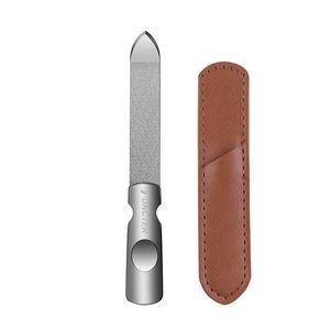 Double Sided Stainless Steel Nail File with PU Sleeve